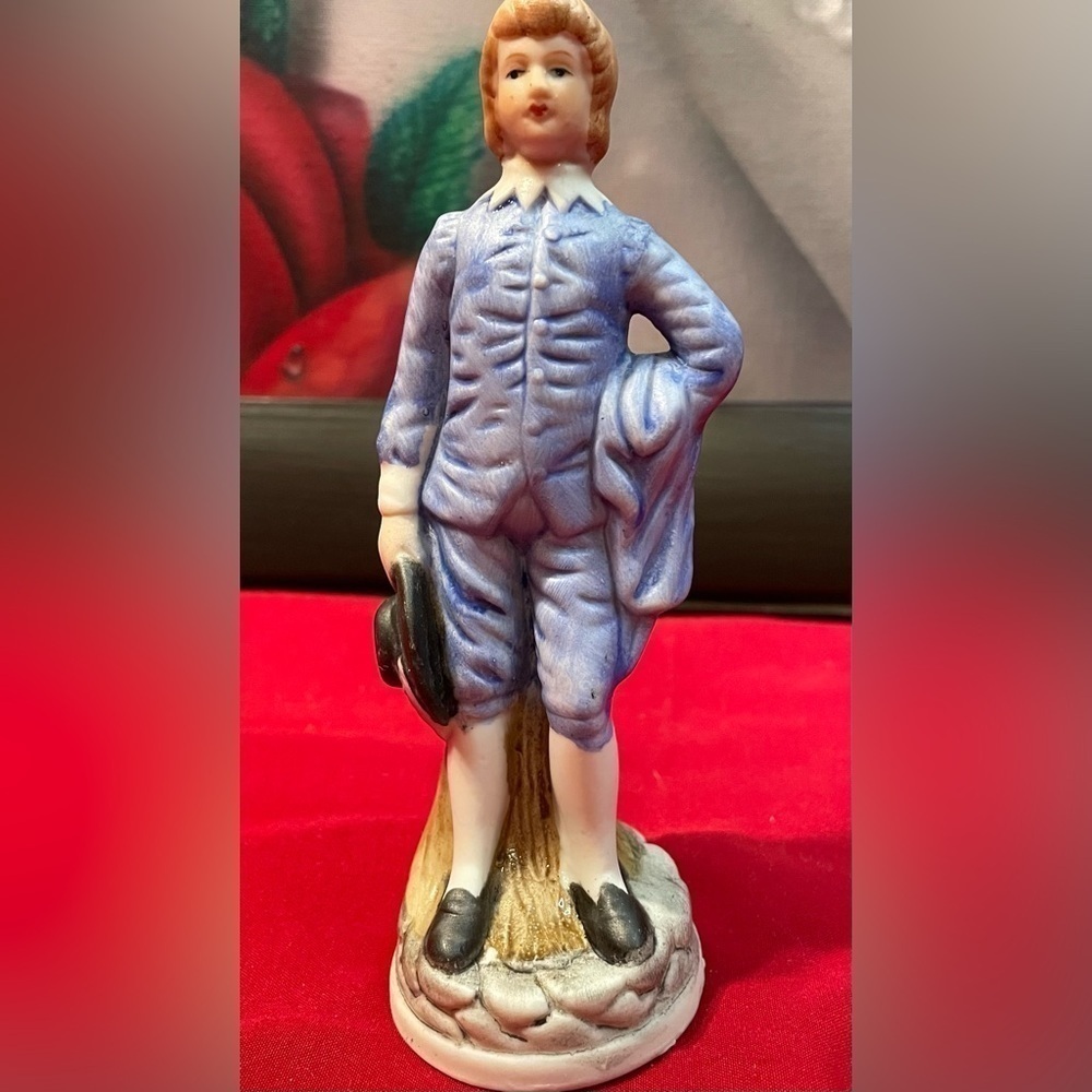 VINTAGE LEFTON BISQUE “BLUE BOY” FIGURINE HAND PAINTED LIMITED EDITION KW387 6”